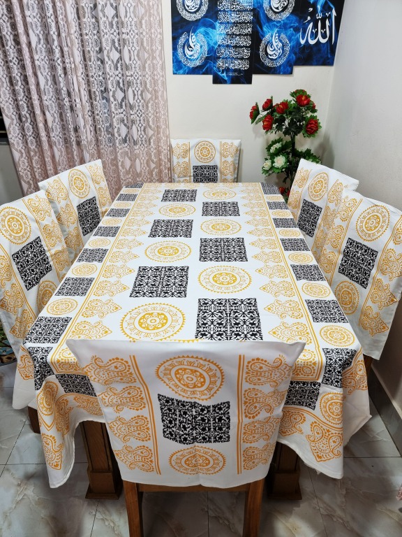 ব্লক প্রিন্ট ডাইনিং সেট